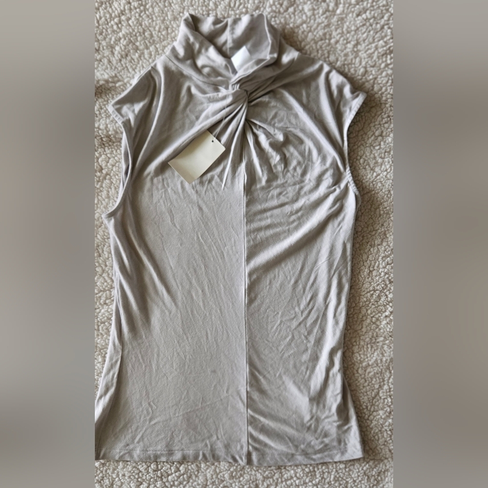 Worthington Women's Stretch Gray Sleeveless Twist At The Neck Camisole